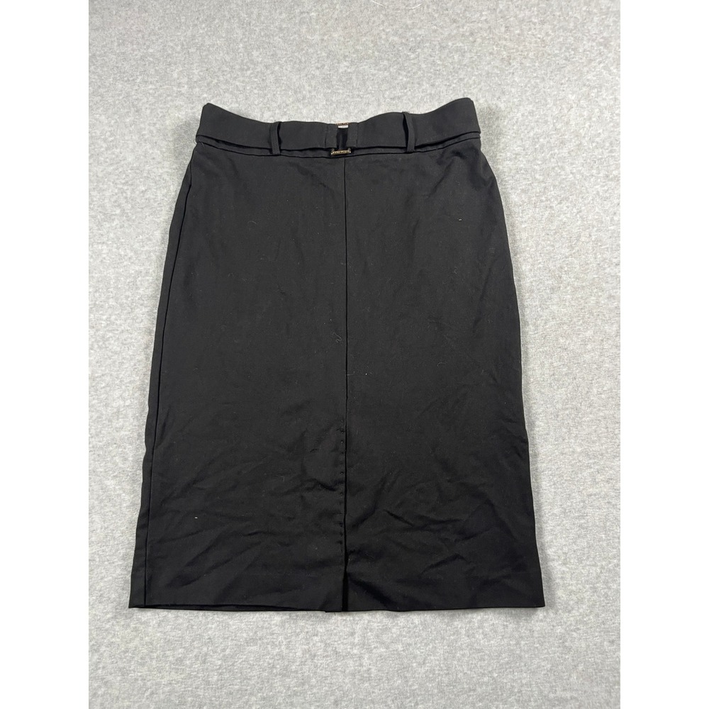 Anne Klein Skirt Women M Black Pencil Belted Knee Length Career Professional